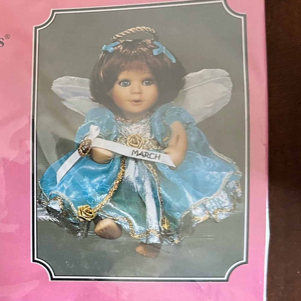Vintage Paradise Galleries Birthstone Angel MARCH